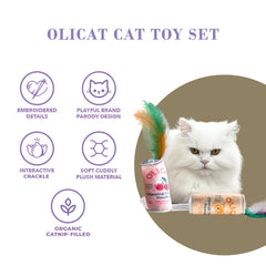 Olicat Haute Diggity Kitty: plumas-desplegadas para juego dinámico.