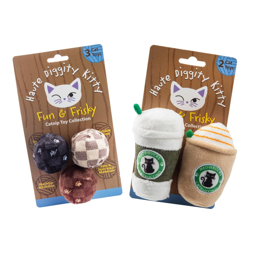 Haute Diggity Kitty pelotas a cuadros: juego activo y estimulación para tu gato