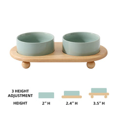 Havniva: soporte cerámico alto para gato, postura neutral durante las comidas