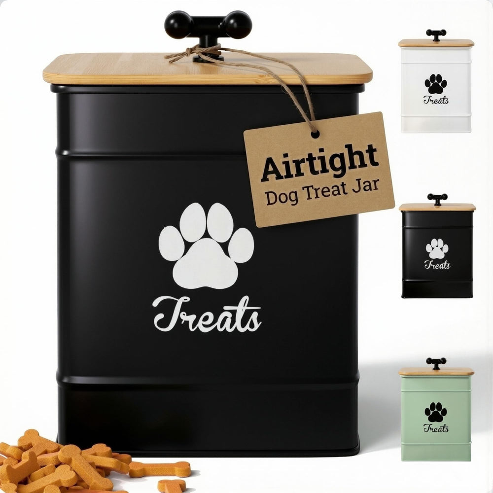 HB Design Co Contenedor hermético para premios de perros en mostrador, mantiene frescos los tentempiés.