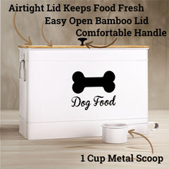 HB Design Co. Tapa de bambú sellada para mantener la frescura en el contenedor de perros.