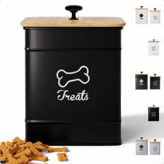 HB Design Co. tarro de golosinas para perro con cierre hermético, mantiene frescas las galletas.
