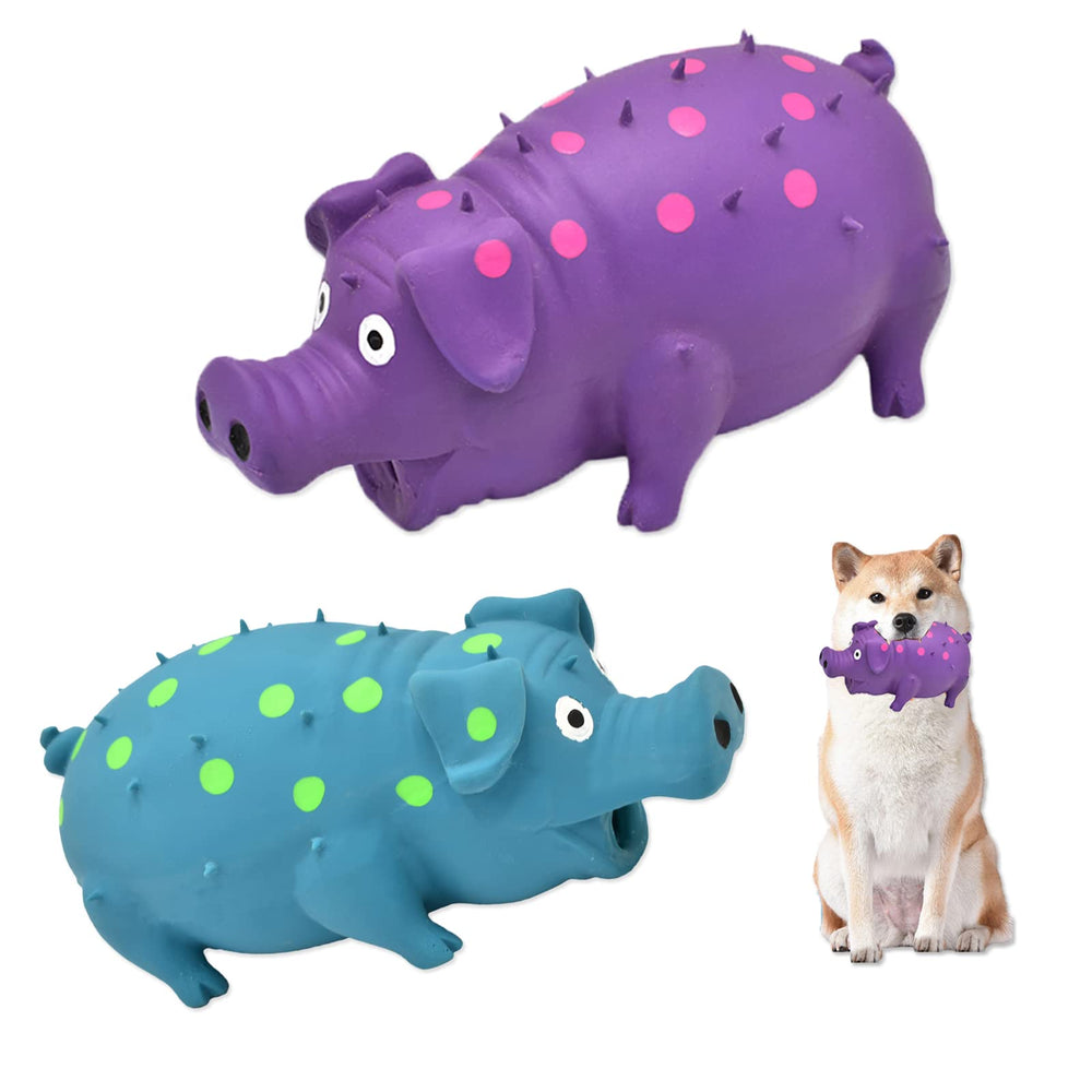 Juguete HCHYEY puerquito sonoro azul para perros, ideal para juego interactivo y atracción auditiva.