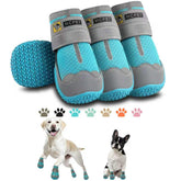 Hcpet zapatos para perros azules tamaño 5 para paseos cómodos y seguros.