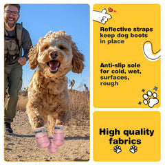 hcpet-zapatos-perro-velcro-entrada-facil permiten ponérselas rápido.