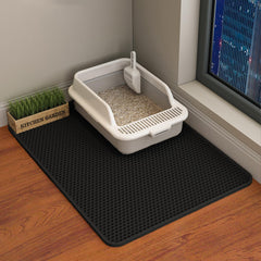 HCY&WLD esterilla para arena de gato, estructura doble oculta captura residuos