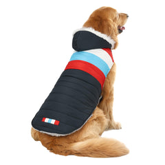 HDE chaqueta acolchada para perro vista trasera, diseño cálido y moderno.