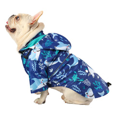 HDE chubasquero para perros doble capa capucha removible y protección contra lluvia