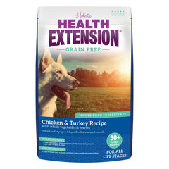 Health Extension alimento-seco-perro-pollo-pavo, proteína premium para músculos sanos.