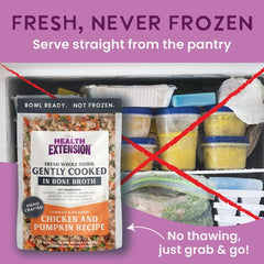 Envase estable a temperatura ambiente de Health Extension.