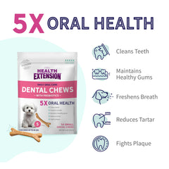 Health Extension Hueso Dental Largo, masajea encías y ayuda a limpiar dientes.