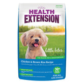 Health Extension Little Bites: ingredientes clave para perros pequeños, favorecen digestión suave y energía.
