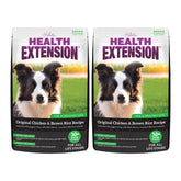 Health Extension Original en bolsa, pollo y arroz, ideal para energía sostenida.