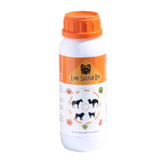 Healthy Paw Life dip de azufre lima, botella vertido, facilita aplicación suave en piel sensible.
