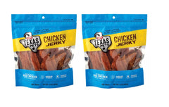 HEB Texas Pets tiras de pollo deshidratadas para perros, ideales para entrenamiento y premio sabroso.