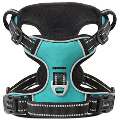 Arnés HEELE para perro pequeño, vista frontal, cómodo y seguro durante paseos.