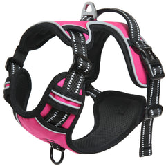 HEELE arnés para perro rosa XL, vista trasera con asa de control.