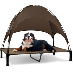 Cama elevada Heeyoo con dosel para exterior, crea zona fresca.