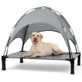 Heeyoo cama elevada para exterior con cobertizo para descanso cómodo