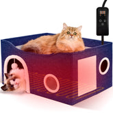 Heeyoo casa-gato-caliente-interior ofrece calor estable para siestas tranquilas
