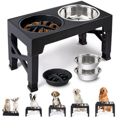 Heeyoo comedero elevado para perros con base estable para comodidad al comer.