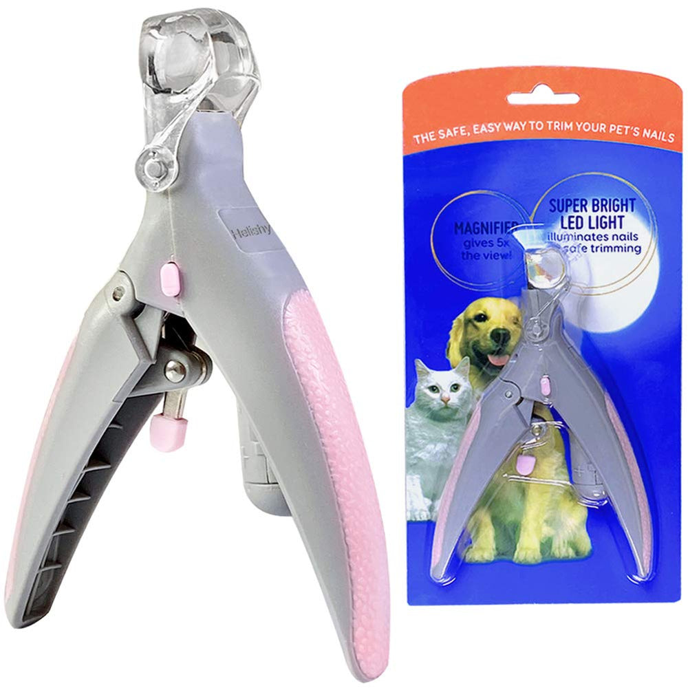 Helishy corta-uñas mascotas con luz led y ampliación 5x para precisión