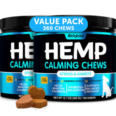 Helopssa: empaque de bocaditos calmantes para perros, ideal para ansiedad.
