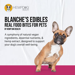 Hemp Dog Health Blanche, etiqueta orgánica destaca ingredientes naturales y sostenibilidad