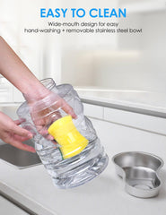 Heouvo reservorio de gravedad 6,5 litros mantiene agua fresca para varias mascotas.