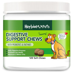 Herbion Pets: gomitas digestivas para perros, sabor pollo, apoyo suave a la digestión