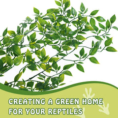HERCOCCI Reptile Plants hojas-de-seda: decoración natural segura para terrarios.