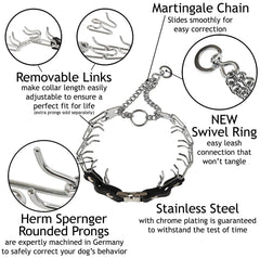 Puntas de 3mm del collar Herm Sprenger en acero cromado de Alemania para durabilidad