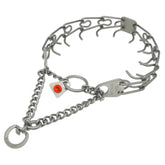 Collar Herm Sprenger de entrenamiento en acero inoxidable mate, enfoque frontal, cómodo y duradero.