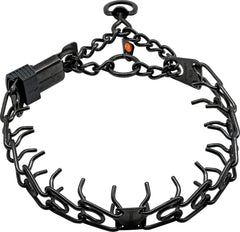 Collar Herm Sprenger para perro en acero inoxidable negro, entrenamiento seguro.