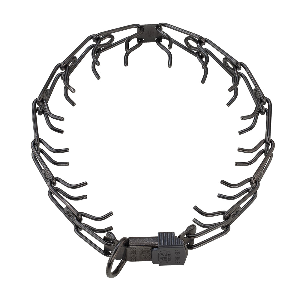 Collar Herm Sprenger pinchos negro con cierre ClicLock para ajuste rápido.