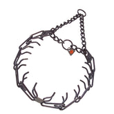Collar prong Herm Sprenger negro 3,2 mm para perros, ajuste cómodo durante el entrenamiento.