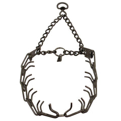 Collar de púas Herm Sprenger negro de acero inoxidable para entrenamiento controlado.