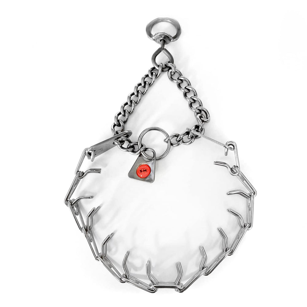 Collar de púas Herm Sprenger con enganche giratorio para paseos sin tirones.
