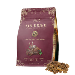 Herz Alimento Secado al Aire para Perro en envase de 2.2 lb, sabor intenso.