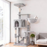 Hey-brother torre-gato varios-niveles: torre estable para gatos que estimula juego y descanso en casa.