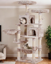 Heybly Arbol Gato 70p: plataforma superior suave para descansar y vigilar la habitación