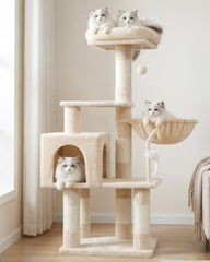 Heybly Arbol Gato Con Juguete, ideal para juego activo en casa.