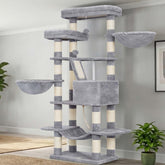 Heybly árbol para gatos 68 pulgadas, plataforma superior amplia para descanso y observación.