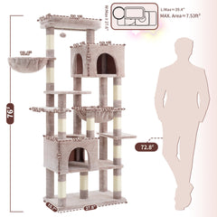Heybly árbol-gatos base amplia 27,6 x 15,7 pulgadas, estabilidad durante juego