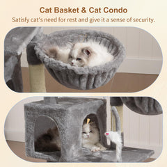 Heybly arbol para gatos: plataforma superior acolchada perfecta para senitas y observacion
