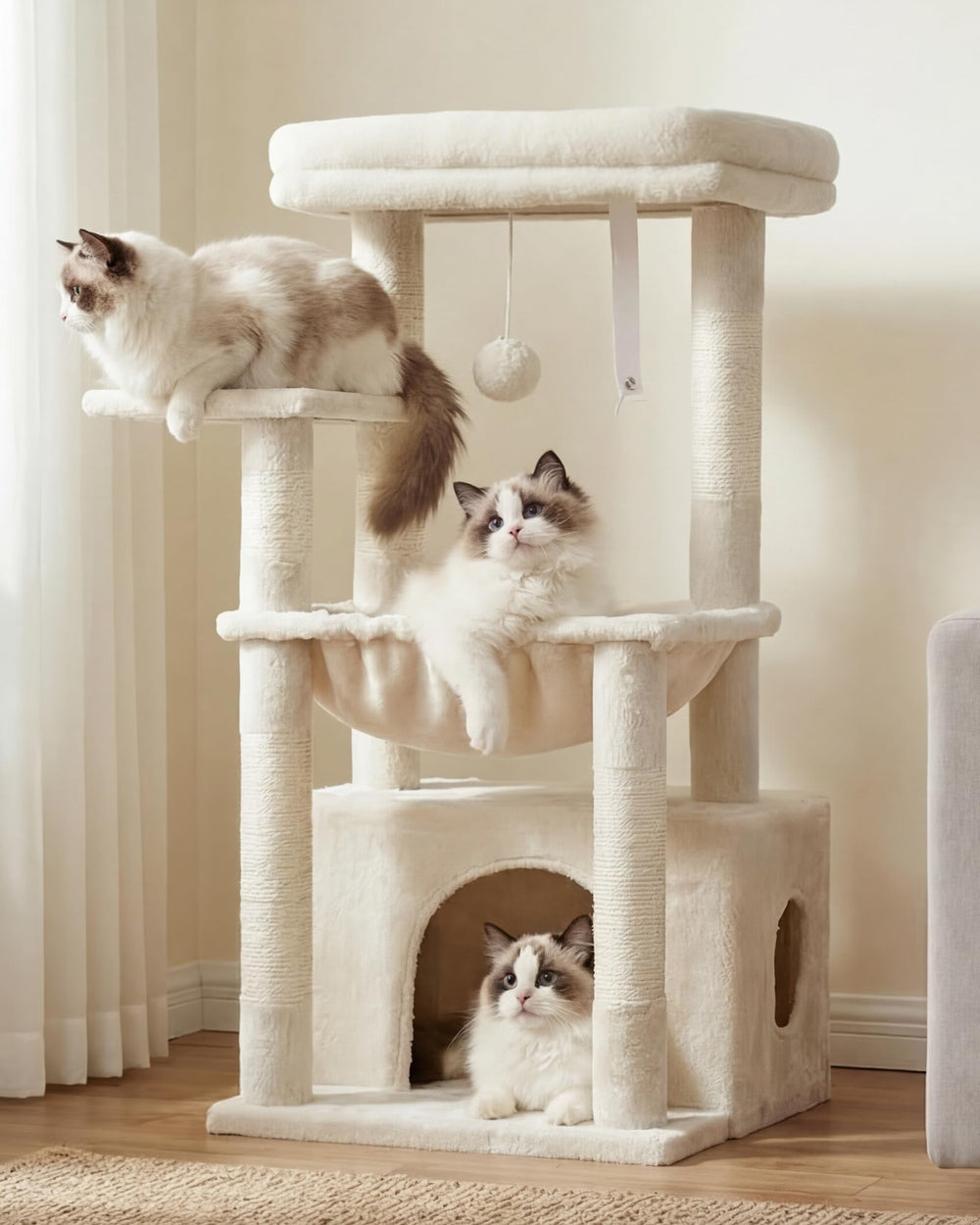 Heybly Cat Tree: plataforma de descanso grande para gatos, ideal para estirarse y relajarse