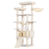 Heybly Tall Cat Tree: perchas superiores ampliadas para vistas y descanso cómodo.