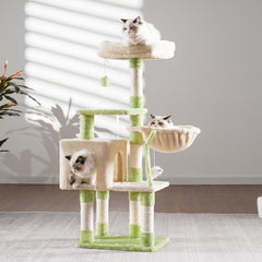 Heybly torre interior para gatos con hamaca suave para siestas relajantes