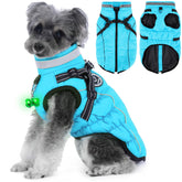 Abrigo impermeable HezzLuv para perro, vista frontal, protege lluvia y viento.