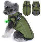 HezzLuv chaqueta impermeable con arnés integrado para paseos fáciles y seguros.